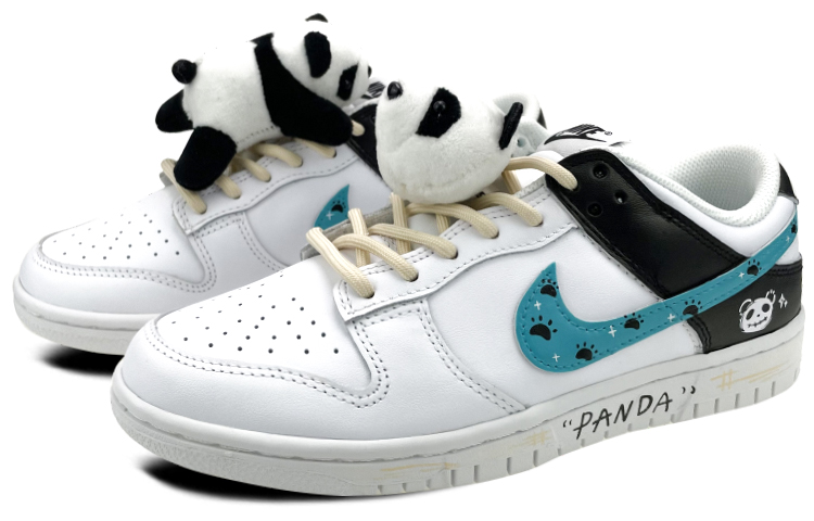 Lookbook 【定製球鞋】 Nike Dunk Low 是在玩鞋 熊貓 可愛 塗鴉 做舊 玩偶 情侶 低幫 板鞋 女款 黑白