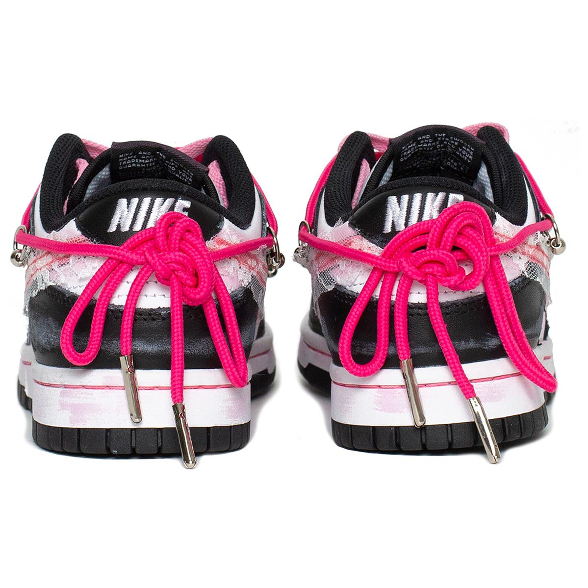 Shop (W) [定制鞋款] 耐克Dunk Low '熊猫甜辣芭蕾鞋带金属Y2K亚文化' DD1503-101(Team61-芭蕾甜酷少女)