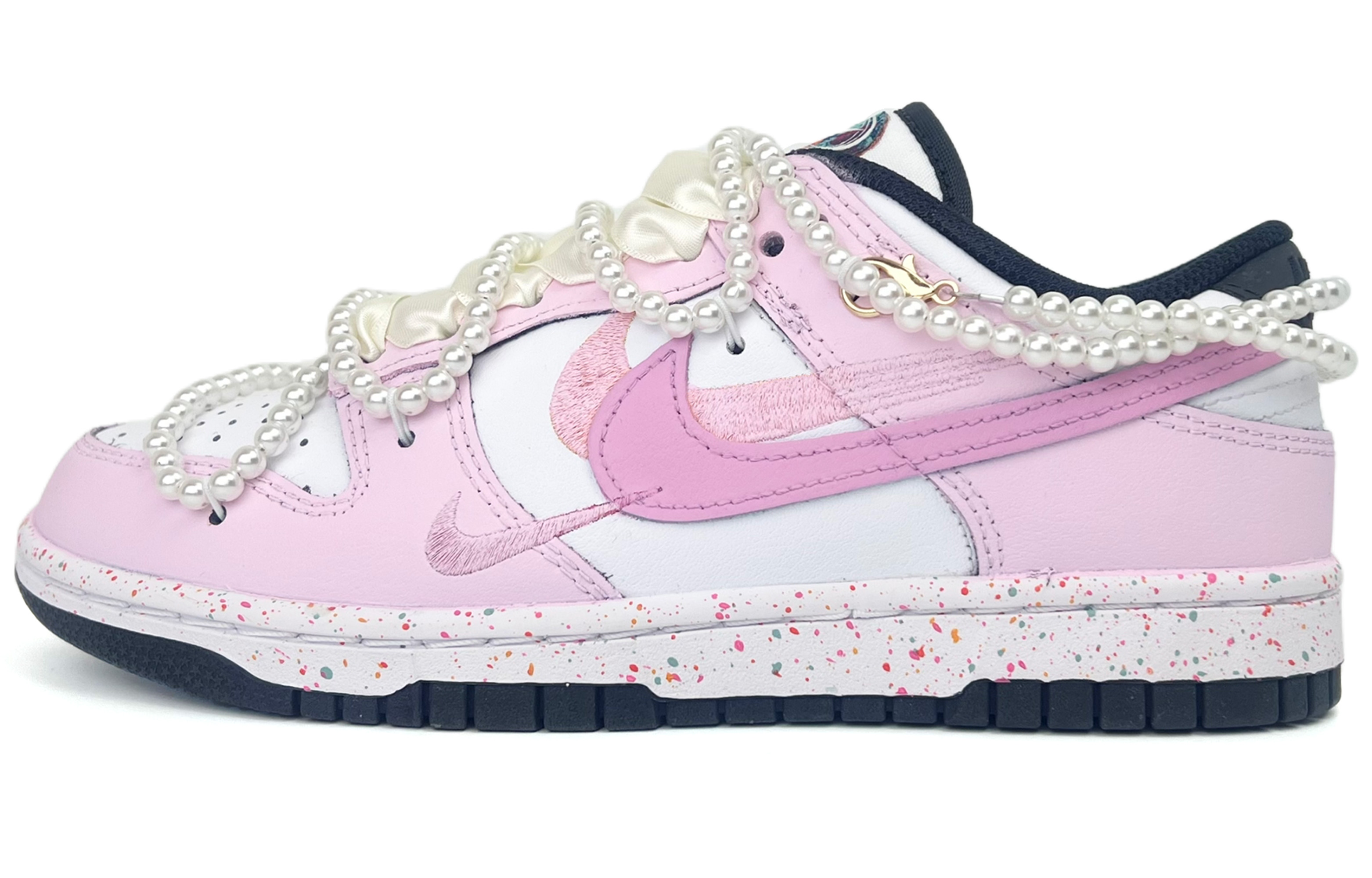 Buy (W) [Kasut Custom] Nike Dunk Low 'Peach Swoosh Pearl Silk' FD4623-131(Team45-白粉珍珠)