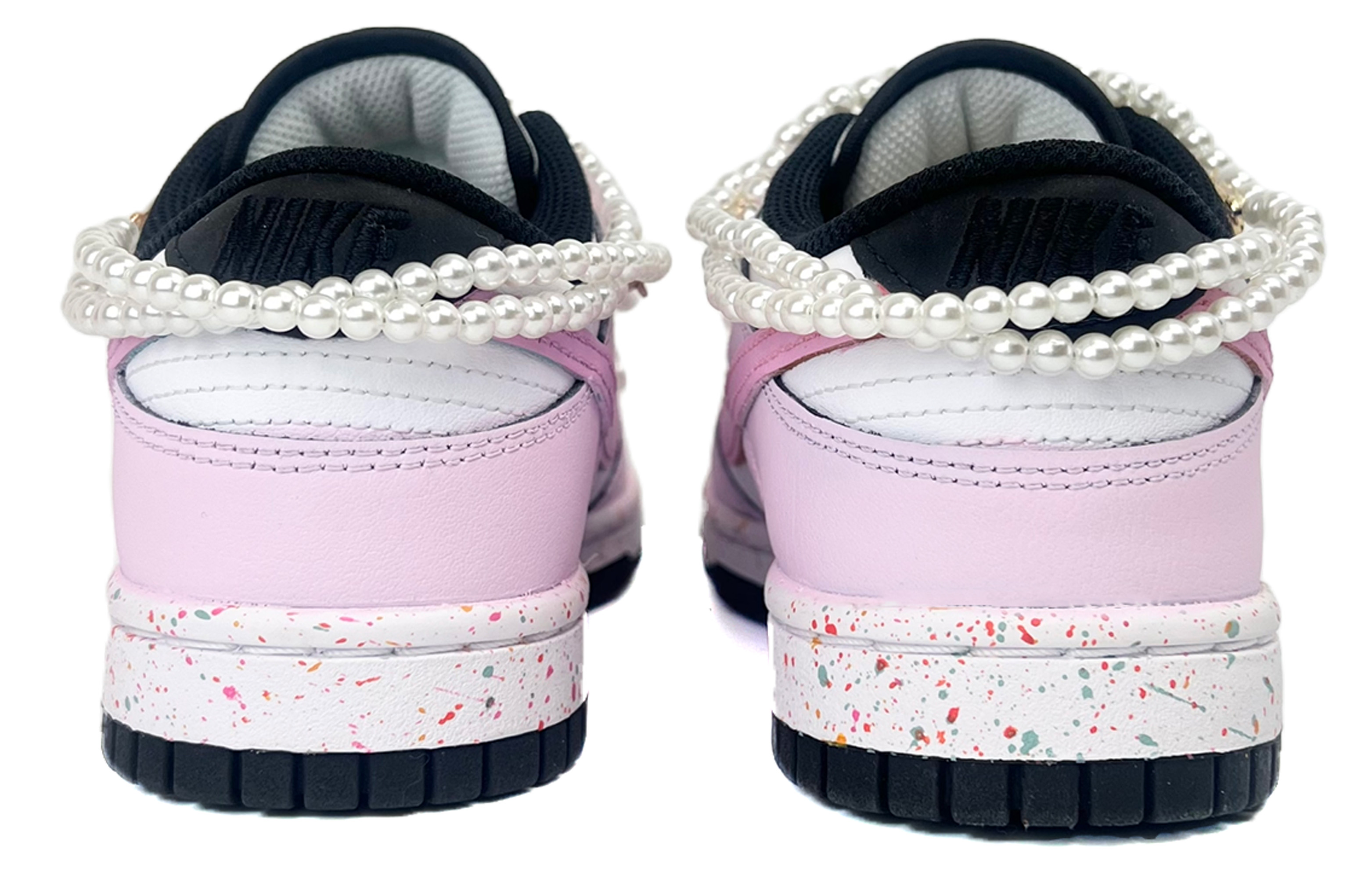 Shop (W) [Kasut Custom] Nike Dunk Low 'Peach Swoosh Pearl Silk' FD4623-131(Team45-白粉珍珠)