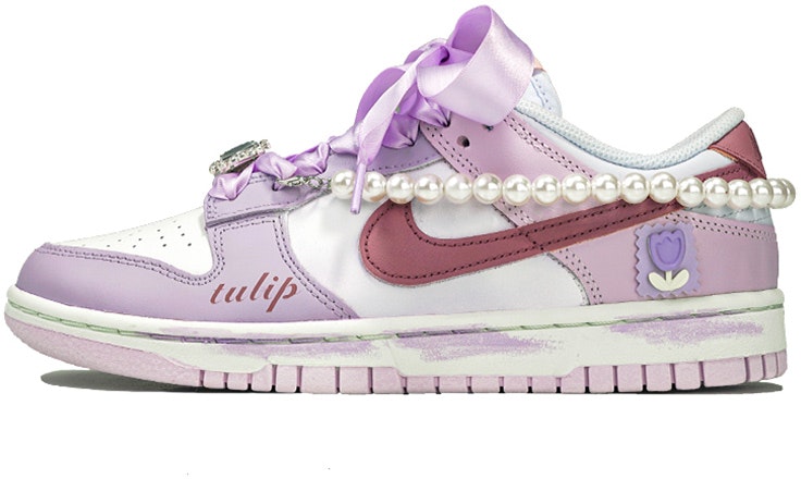 custom-shoes-women-nike-dunk-low-pearl-tulip