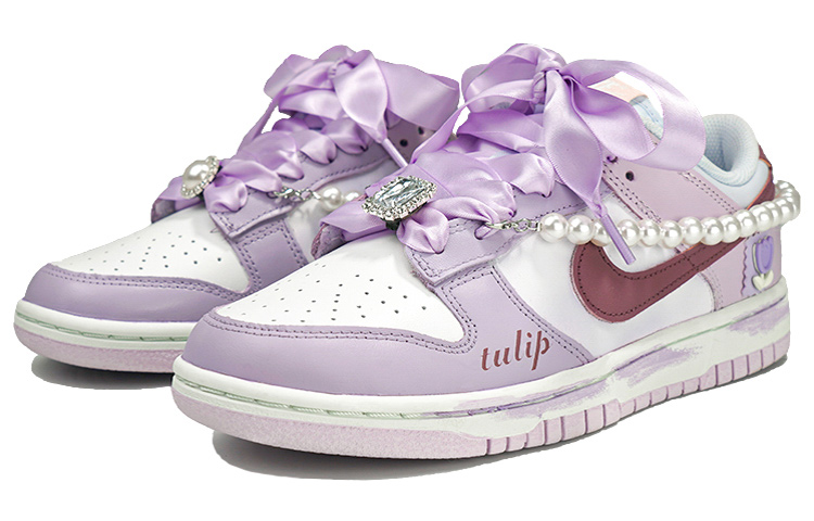 Lookbook (W) [カスタムシューズ] (女性用) ナイキ ダンク ロー 'パール チューリップ' DD1503-001(Team27-女款珍珠郁金香紫)