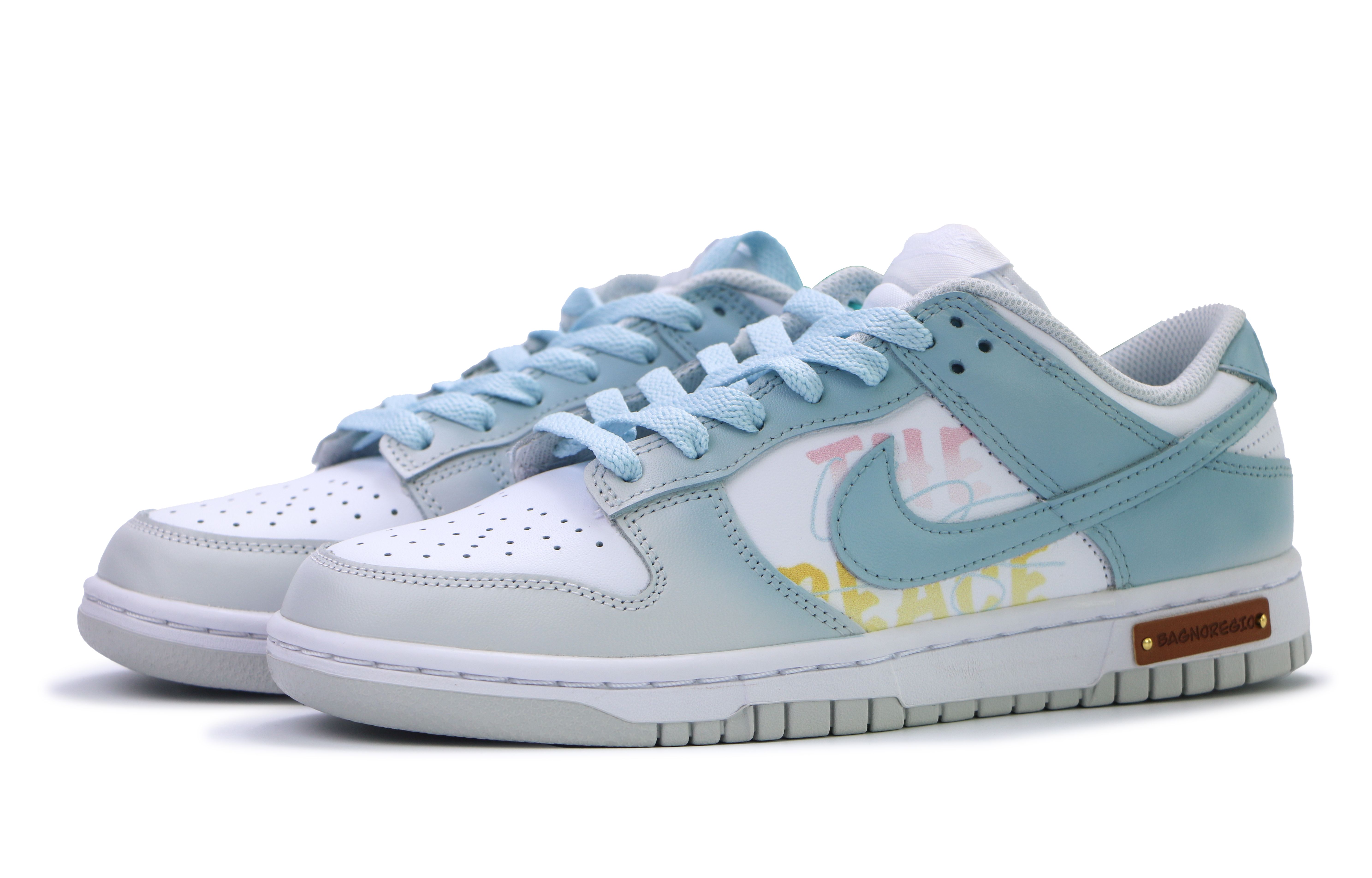 Lookbook 【客製球鞋】 Nike Dunk Low Photon Dustu7231的塗鴉 清新 減震防滑 低筒 帆布鞋 女款 灰藍