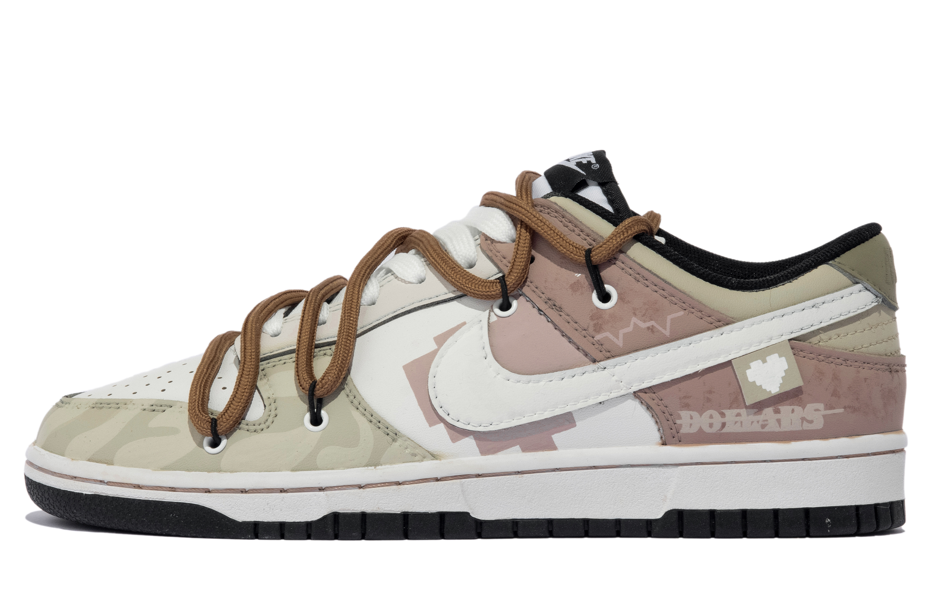 Buy (W) Nike Dunk Low ピンク茶黄ハートピクセル (カスタム) CW1590-100(TeamM-女款梦境收藏xhzz)