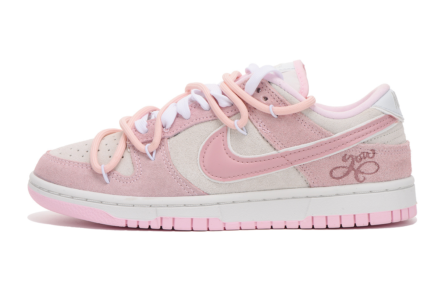 Buy (W) [Kasut Custom] Nike Dunk Low 'Pink Alphabet Deconstructed' DV3054-600(Team拾伍-女款粉字母SBOX)