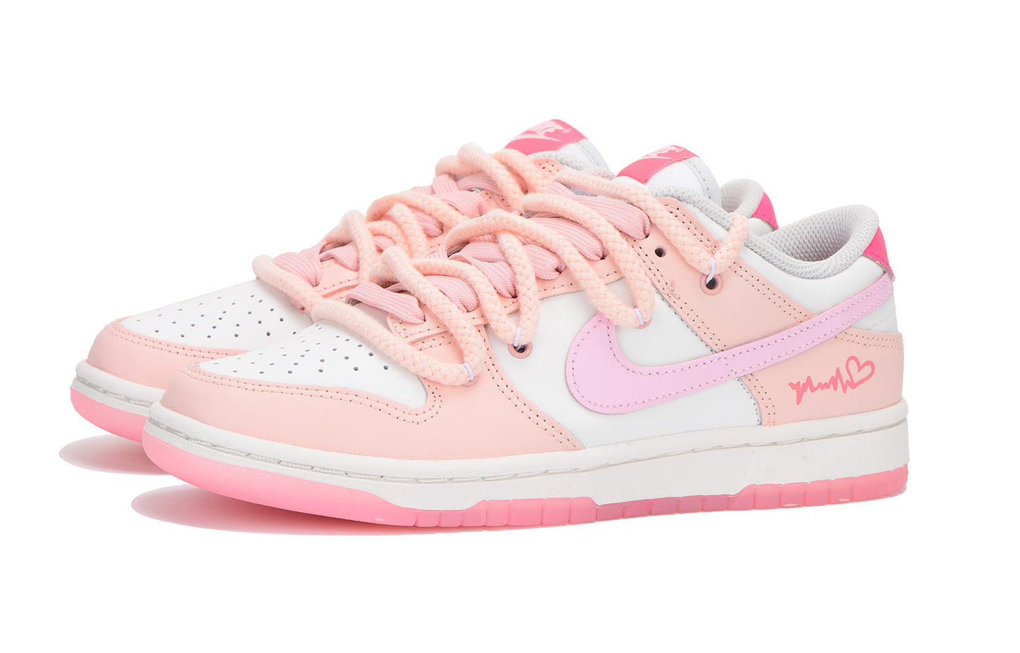 Lookbook 【訂製球鞋】Nike Dunk Low 字母 解構 高街 低筒 板鞋 女款 粉色
