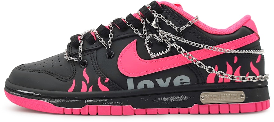 【定製球鞋】Nike Dunk Low 心靈夜火 粉黑撞色 甜酷風 粉底 鏈條配件 可拆卸 情侶款 低筒 板鞋 女款 粉黑 Buy 【定製球鞋】Nike Dunk Low 心靈夜火 粉黑撞色 甜酷風 粉底 鏈條配件 可拆卸 情侶款 低筒 板鞋 女款 粉黑