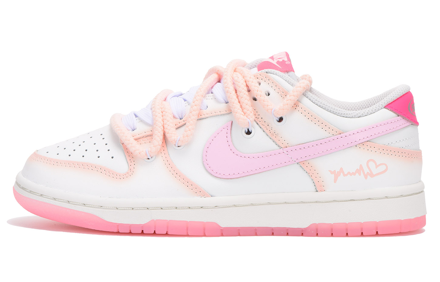 Buy (W) [Kasut Rekaan Sendiri] Nike Dunk Low 'Pink Deconstructed Love' FN3451-161(Team59-女款粉爱心三)