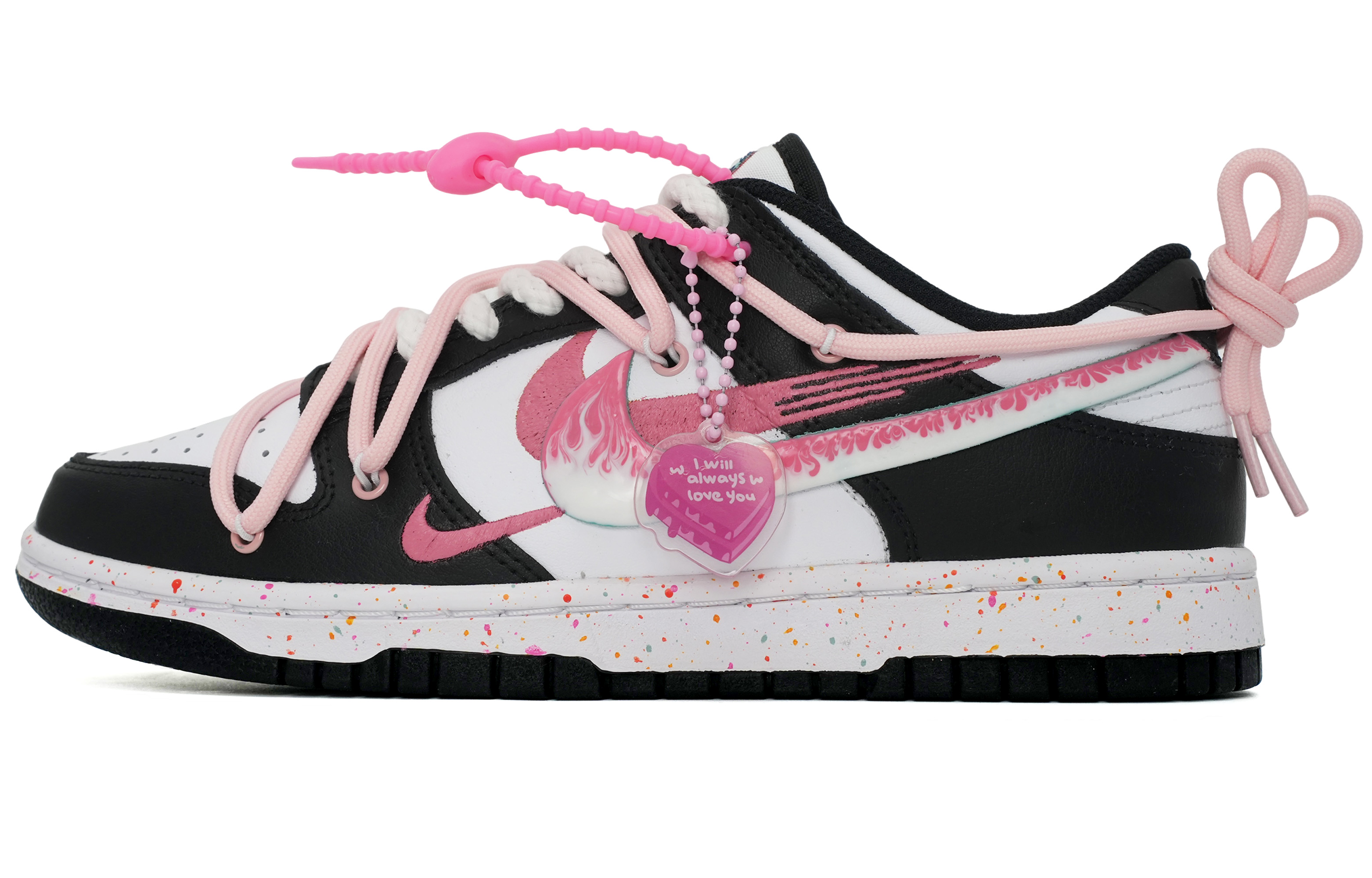 Buy (W) Zapatillas Nike Dunk Low 'Pink Flame Negro-Blanco-Latido' FD4623-131(Team35-怦然心动粉色火焰)
