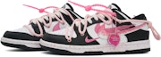 Lookbook 【定制球鞋】 Nike Dunk Low 怦然心動 粉色火焰 律動愛情告白三勾 甜酷風 解構綁帶休閒 低幫 板鞋 女款 黑白粉