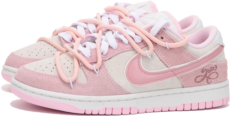 【客製球鞋】 Nike Dunk Low 粉泡 礼物 字母 解構 高街 低幫 板鞋 女款 粉色 Lookbook 【客製球鞋】 Nike Dunk Low 粉泡 礼物 字母 解構 高街 低幫 板鞋 女款 粉色