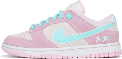 【定制球鞋】 Nike Dunk Low Pink Foam 復古女孩 禮盒 塗鴉 低幫 板鞋 女款 白粉藍 Order 【定制球鞋】 Nike Dunk Low Pink Foam 復古女孩 禮盒 塗鴉 低幫 板鞋 女款 白粉藍