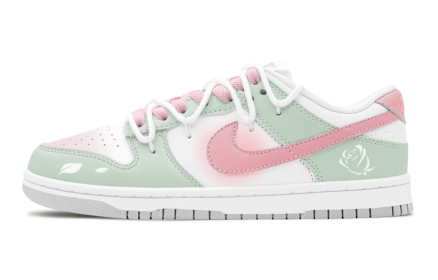 [Custom Shoes] (W) Nike Dunk Low 'Pink Green'