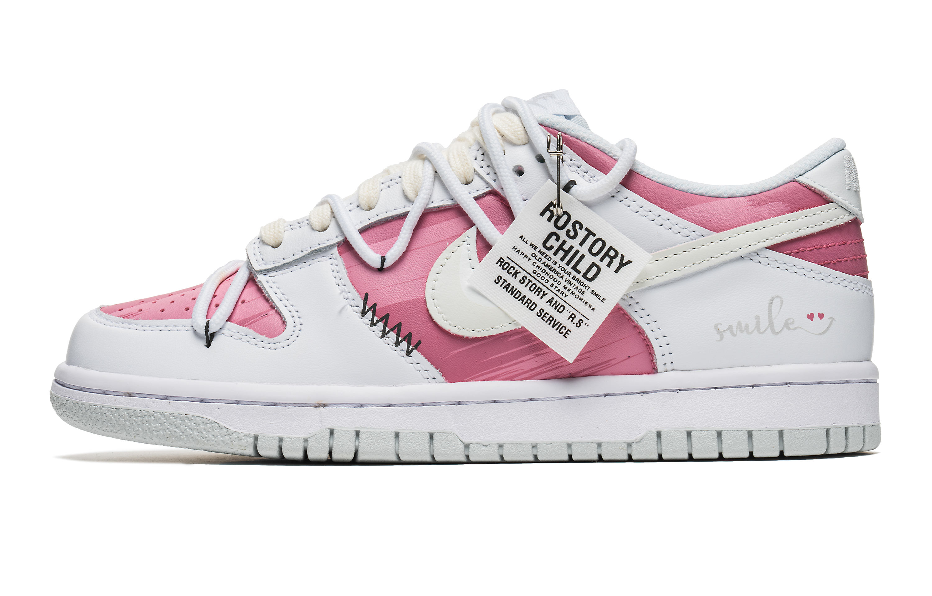 Order (W) [カスタムシューズ] (女性用) ナイキ ダンク ロー 'ピンクハリケーン バービー スマイル' DH9765-102-444059