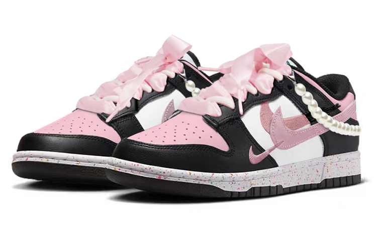 Lookbook (W) [Kasut Custom] Nike Dunk Low 'Pink Sakura Pearl' FD4623-131(TeamY-女款三勾珍珠少女樱花粉)