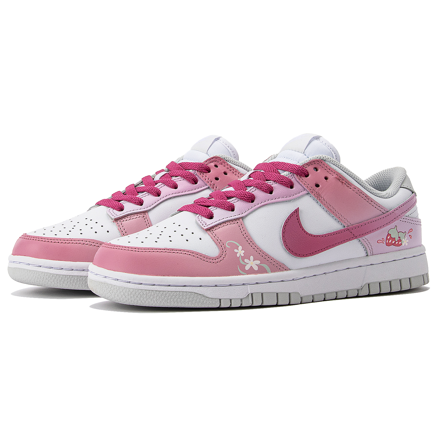 Shop (W) [Kasut Custom] Nike Dunk Low 'Strawberi Merah Jambu' DD1503-103(TeamThree-蔷薇草莓粉白)