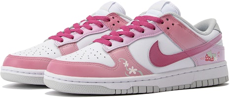 【訂製球鞋】Nike Dunk Low 蔷薇草莓 少女 休閒 配搭 保暖防滑減震耐磨 低筒 板鞋 女款 粉白 Shop 【訂製球鞋】Nike Dunk Low 蔷薇草莓 少女 休閒 配搭 保暖防滑減震耐磨 低筒 板鞋 女款 粉白