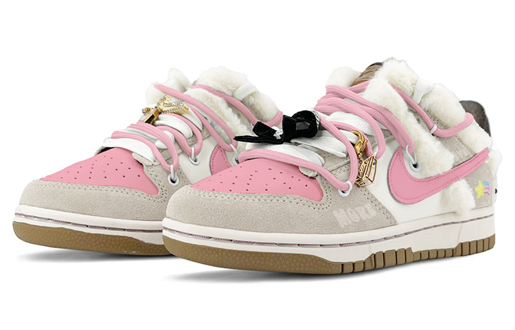 Lookbook (W) [定制鞋] 耐克Dunk Low '粉白毛皮镶钻' FB1859-121(TeamK-兔子彩虹S-BOX)