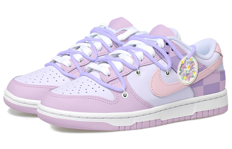 Lookbook (W) 나이키 덩크 로우 '플래드 플로럴 라일락' (커스텀) DD1503-001(Team拾玖-粉紫棋盘格S-BOX)