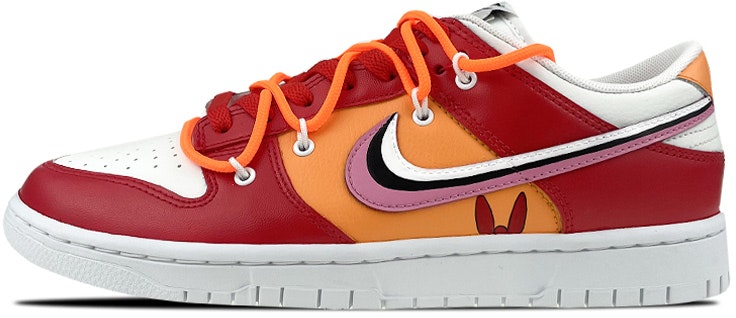 custom-shoes-women-nike-dunk-low-powerpuff-girls-blossom-deconstructed-red-orange