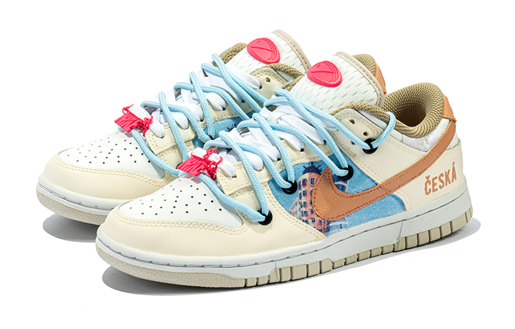 Lookbook (W) [定制鞋款] 耐克Dunk Low '布拉格解构白粉' DX6060-121(TeamB-女款布拉格白粉)