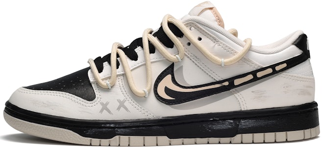【客製球鞋】Nike Dunk Low 朋克 骨頭 低筒 滑板鞋 女款 米黑 Buy 【客製球鞋】Nike Dunk Low 朋克 骨頭 低筒 滑板鞋 女款 米黑