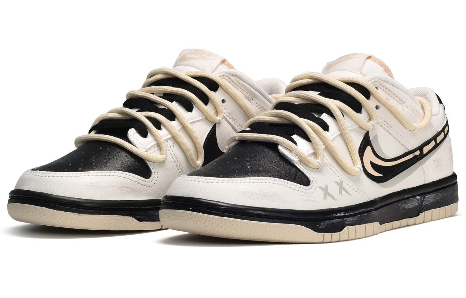 Lookbook (W) [カスタムシューズ] (女性用) ナイキ ダンク ロー 'パンクボーン' DX5930-100(TeamE-女款骨头米黑)