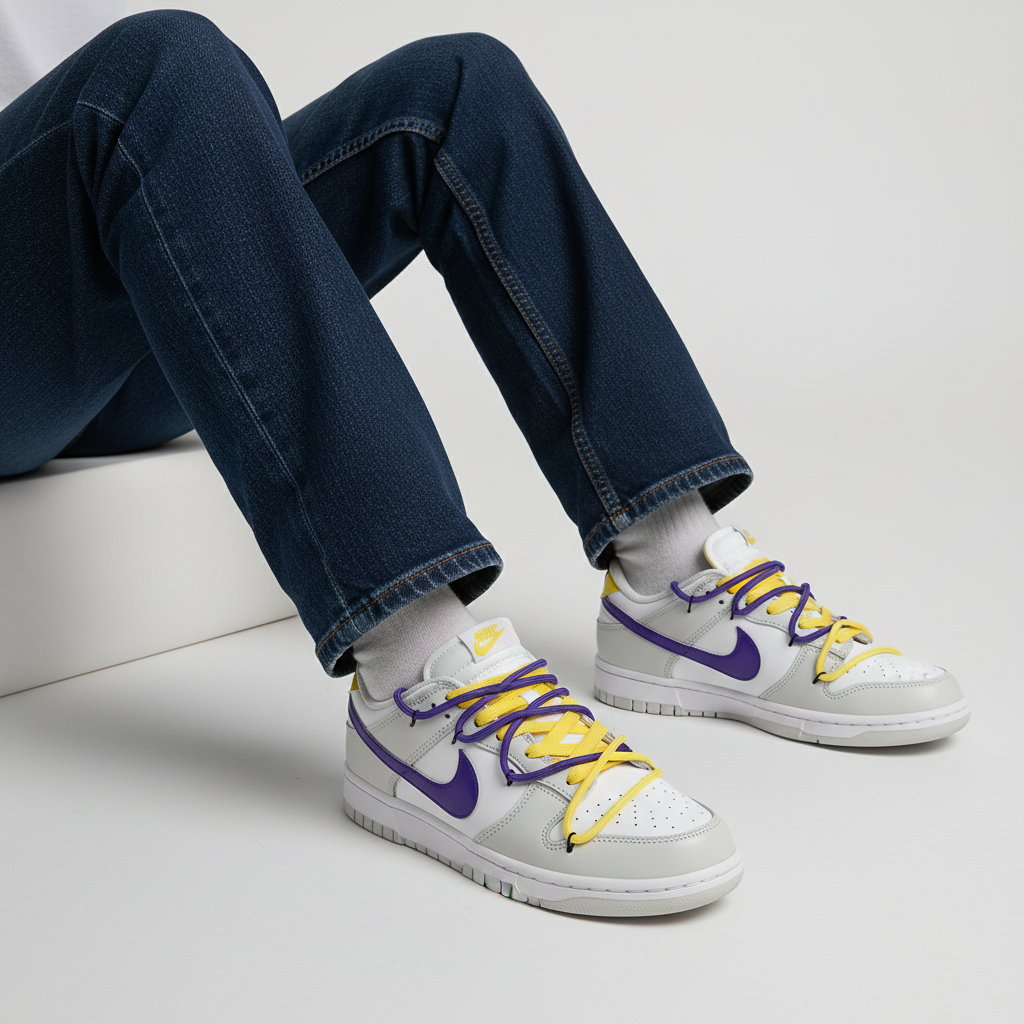 Order (W) [Sepatu Custom] Nike Dunk Low 'Purple Phantom - Tali Bongkar' DD1503-103(Team40-女款紫色幻影黄紫)