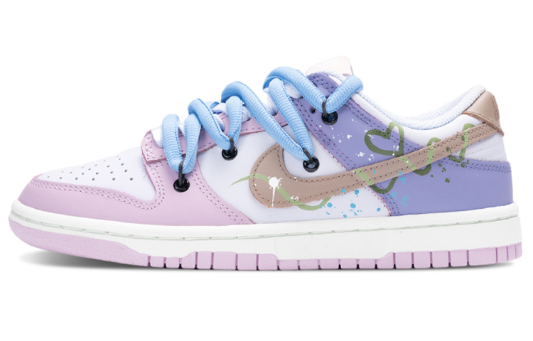 Buy 【定製球鞋】Nike Dunk Low 愛心 藤蔓纏繞 解構風 雙鞋帶 可愛 低幫 板鞋 女款 紫白色