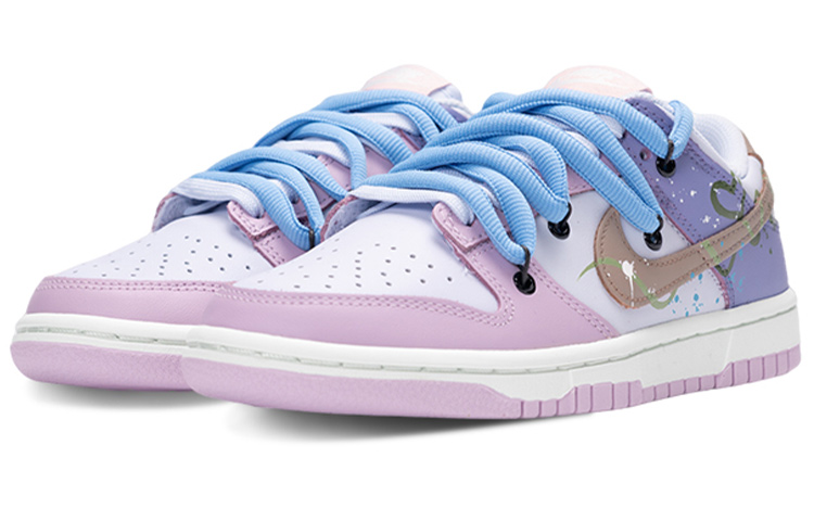 Lookbook 【定製球鞋】Nike Dunk Low 愛心 藤蔓纏繞 解構風 雙鞋帶 可愛 低幫 板鞋 女款 紫白色