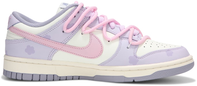 【客製化球鞋】 Nike Dunk Low 火心 芋頭莓果 四葉草花紋 解構繫帶 復古 低筒 滑板鞋 女款 紫色 Order 【客製化球鞋】 Nike Dunk Low 火心 芋頭莓果 四葉草花紋 解構繫帶 復古 低筒 滑板鞋 女款 紫色