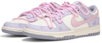 Lookbook 【客製化球鞋】 Nike Dunk Low 火心 芋頭莓果 四葉草花紋 解構繫帶 復古 低筒 滑板鞋 女款 紫色