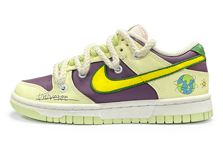 Buy (W) 나이키 덩크 로우 '퍼플 옐로우 해체 레이스' (커스텀) DD1503-600(TeamK-星星地球)