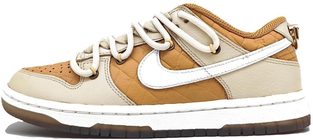 custom-shoes-women-nike-dunk-low-quilted-wheat