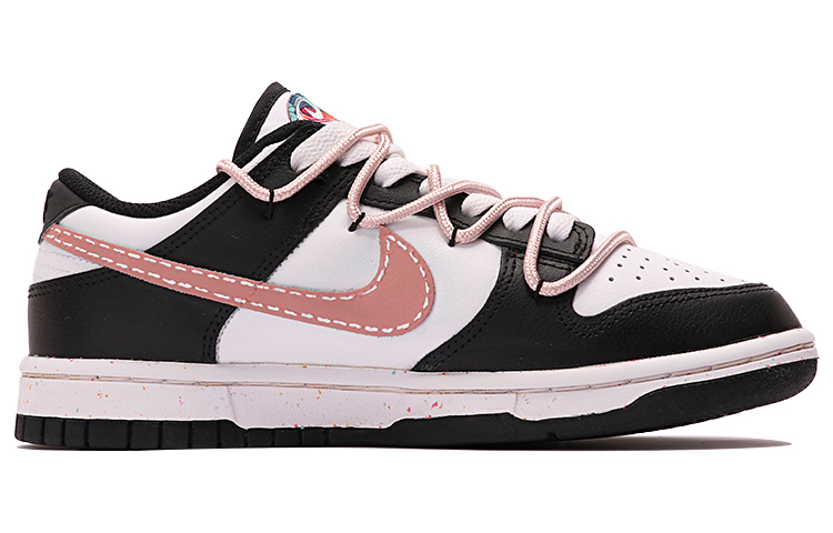 Order (W) [Sepatu Custom] Nike Dunk Low 'Rabbit Rose Patch Hitam-Putih' FD4623-131(TeamThree-女款玫瑰来信黑白)