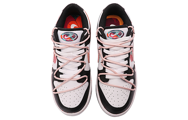 Shop (W) [Sepatu Custom] Nike Dunk Low 'Rabbit Rose Patch Hitam-Putih' FD4623-131(TeamThree-女款玫瑰来信黑白)