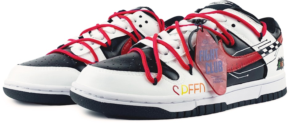 【訂製球鞋】 Nike Dunk Low 賽車俱樂部 解構風 手繪塗鴉 低筒 板鞋 女款 黑白紅 Lookbook 【訂製球鞋】 Nike Dunk Low 賽車俱樂部 解構風 手繪塗鴉 低筒 板鞋 女款 黑白紅