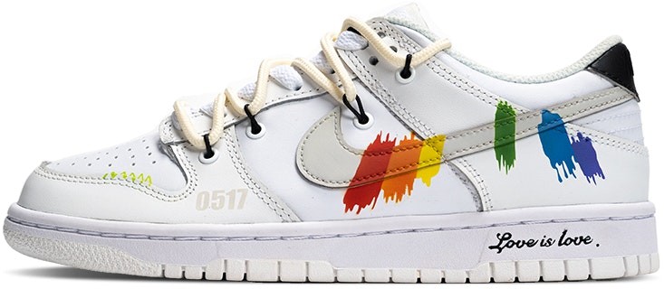 custom-shoes-women-nike-dunk-low-rainbow-graffiti-deconstructed-black-grey-red