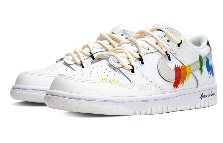 Lookbook (W) [Sepatu Kustom] Nike Dunk Low 'Rainbow Graffiti Deconstructed Hitam-Abu-Putih' DH9765-100(Team拾陆-女款彩虹)