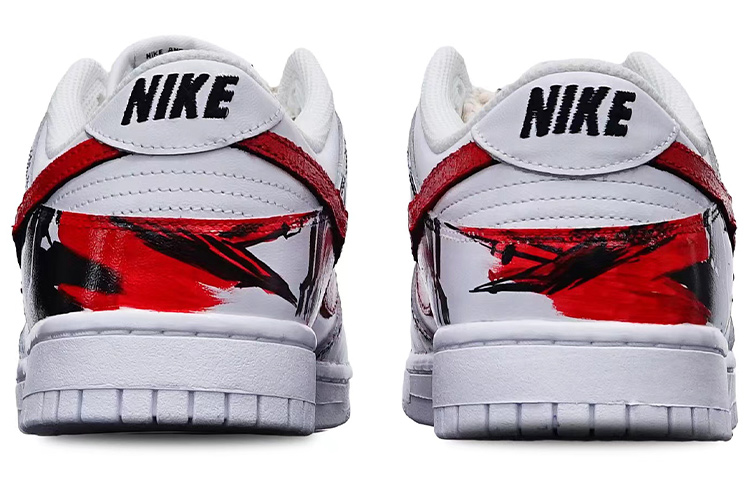 Shop (W) [Sepatu Custom] Nike Dunk Low 'Merah Putih Hitam Motif Hewan' DD7099-100(Teamone-女款抽象艺术红黑)