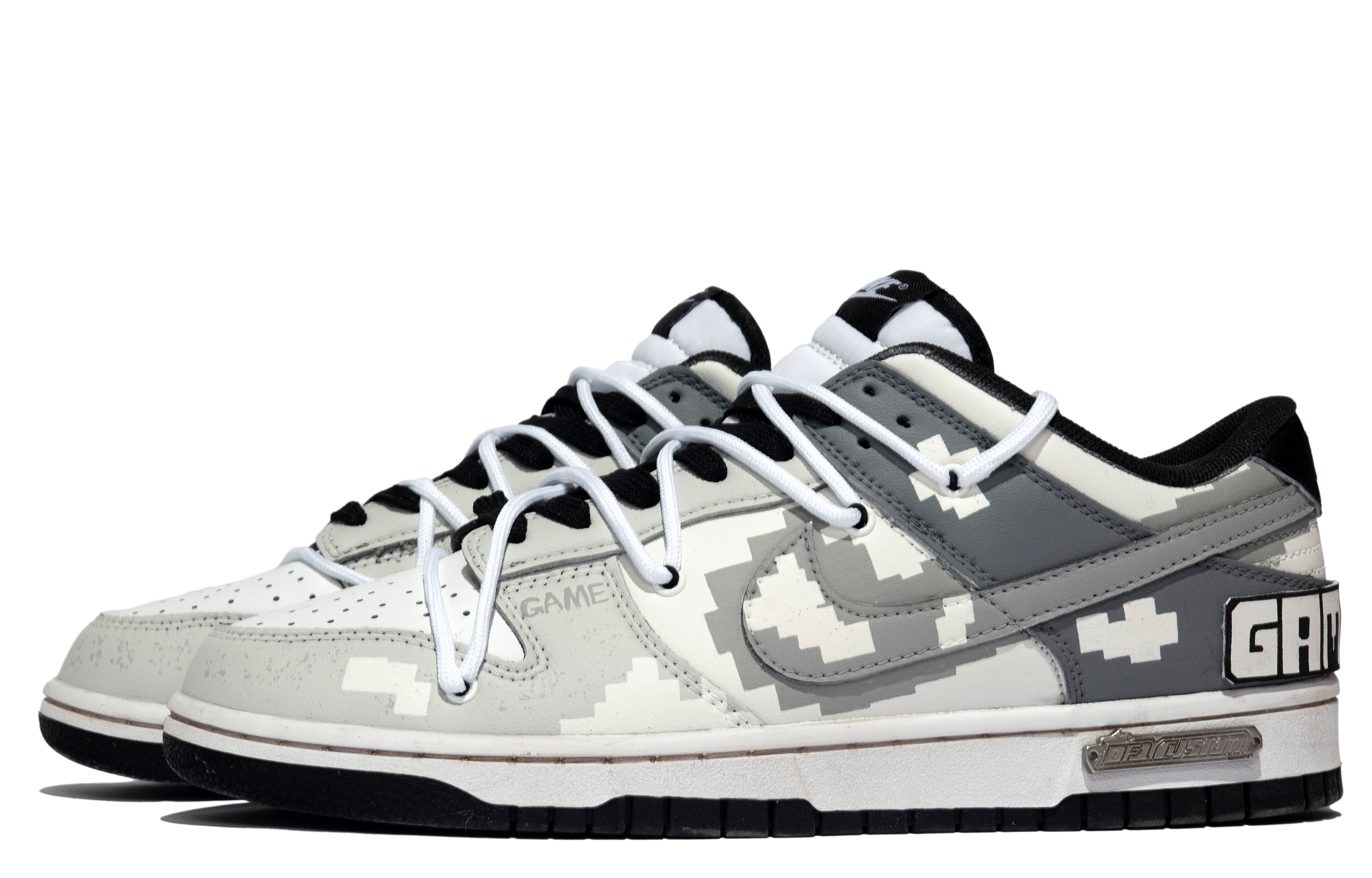 Lookbook (W) [定制鞋款] 耐克Dunk Low '复古像素游戏黑白灰' CW1590-100(TeamM-女款复古电玩S-BOX)
