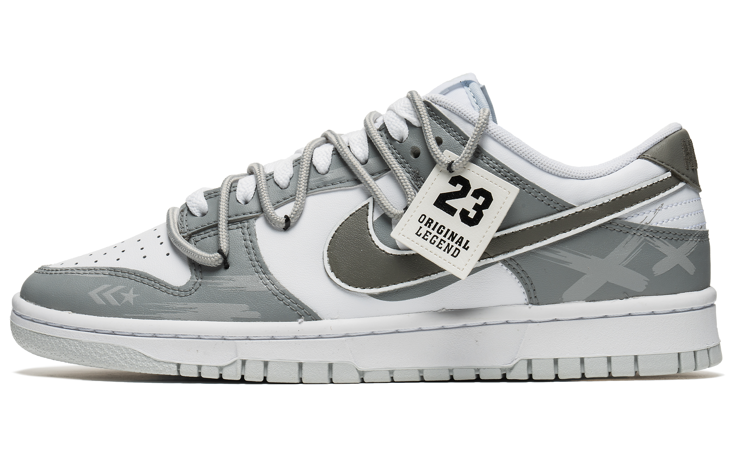 Order 【客製籃球鞋】Nike Dunk Low 美式復古配件 便條 葉綠素 低筒 板鞋 女款 灰白