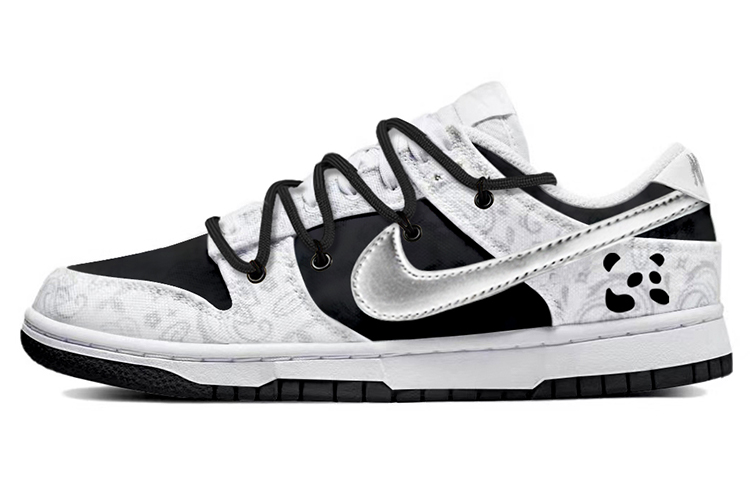 Buy (W) [定制鞋] 耐克Dunk Low 反转熊猫佩斯利 DJ9955-100(TeamY-女款腰果花反转黑白)