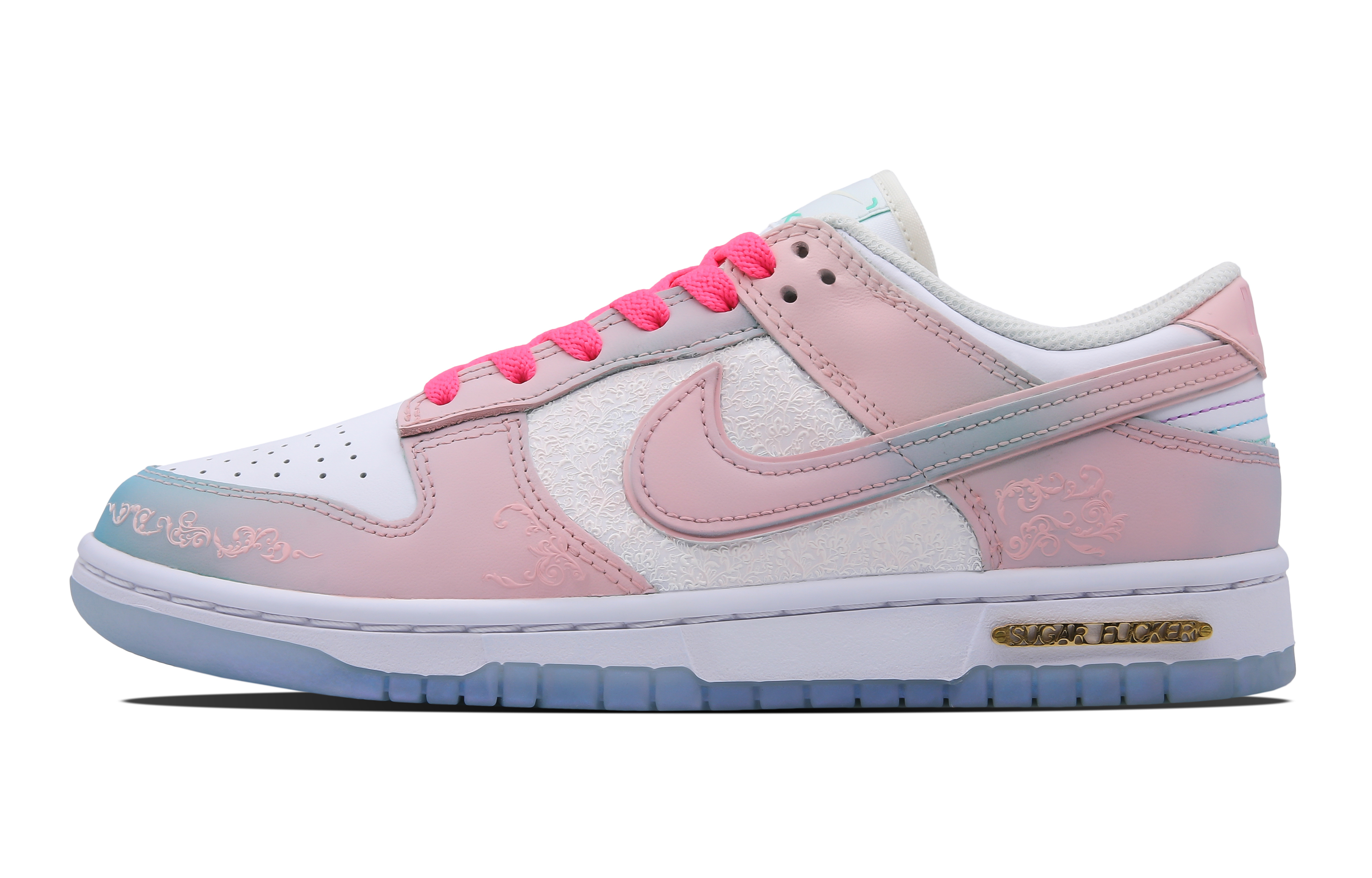 Buy 【客製化球鞋】Nike Dunk Low Rococo 夏水仙 浮雕  低筒 板鞋 女款 粉紅藍