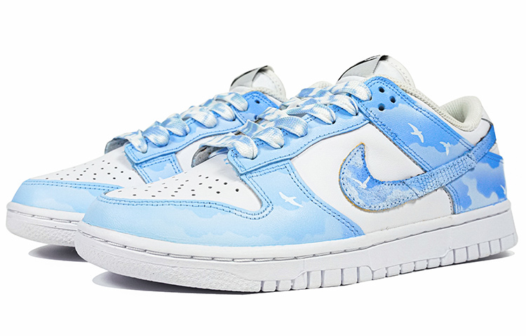 Lookbook (W) [Zapatillas Personalizadas] Nike Dunk Low 'Cielo Azul Romántico' DD7099-100(Team陆-浪漫蓝天云层飞鸟渐变)