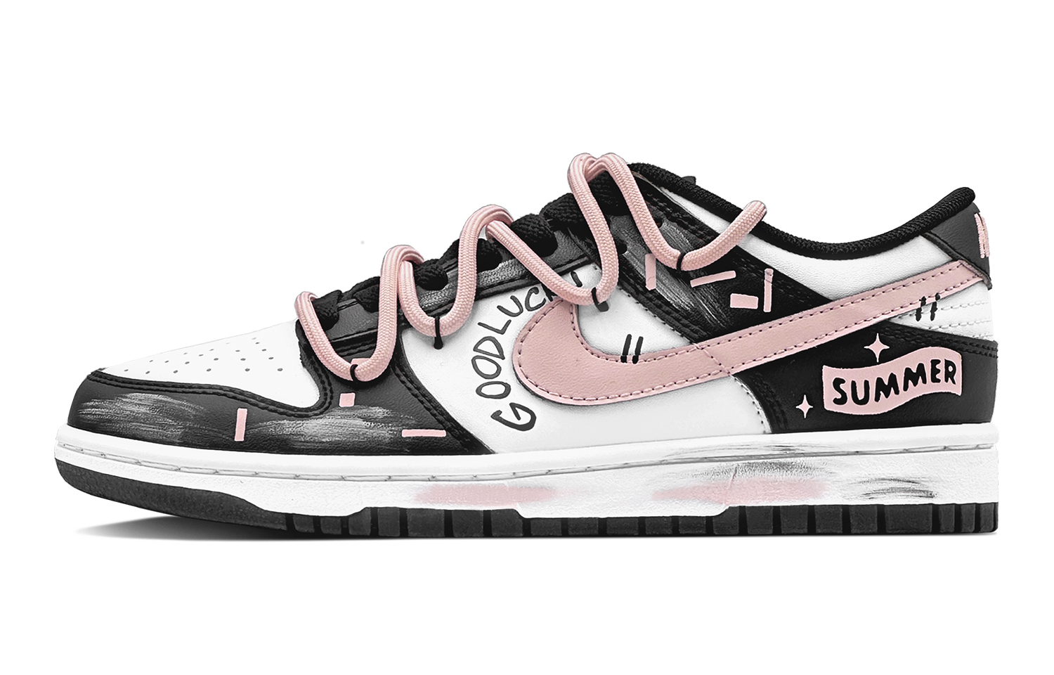 Order (W) Zapatillas Nike Dunk Low 'Verano Negro Rosa' - Personalizadas DD1503-101(Team88--sunnyS-BOX)