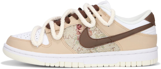 custom-shoes-women-nike-dunk-low-rose-patch-brown