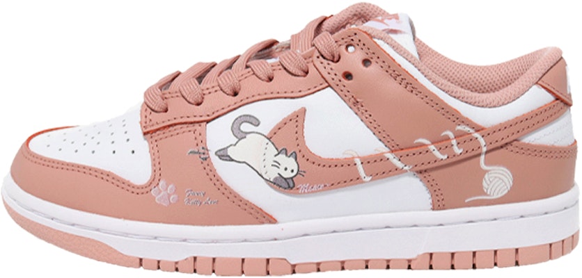 【定製球鞋】 Nike Dunk Low 毛線貓 溫柔輕奢 復古 防滑輕便 低筒 滑板鞋 女款 玫瑰粉 Buy 【定製球鞋】 Nike Dunk Low 毛線貓 溫柔輕奢 復古 防滑輕便 低筒 滑板鞋 女款 玫瑰粉