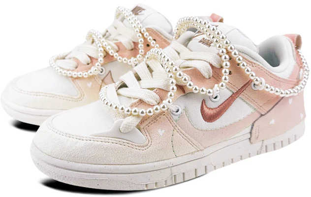 【定制球鞋】Nike Dunk Low 是在玩鞋 解構 櫻花配色 愛心 漸變 珍珠鏈條 秋冬 小香 低幫 板鞋 女款 粉白 Lookbook 【定制球鞋】Nike Dunk Low 是在玩鞋 解構 櫻花配色 愛心 漸變 珍珠鏈條 秋冬 小香 低幫 板鞋 女款 粉白