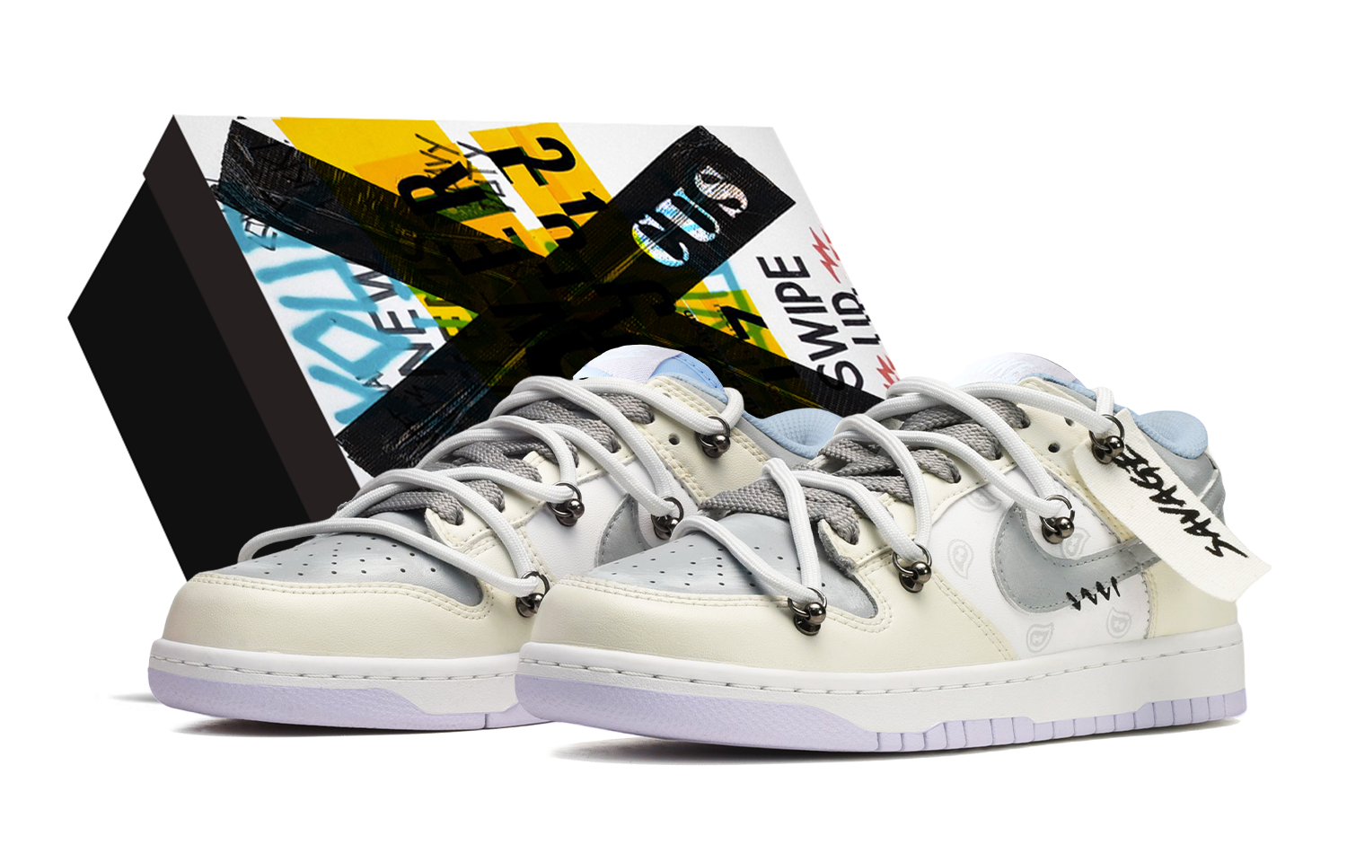 Buy (W) [Nike Kustom] Nike Dunk Low 'Savage Cashew Flower' DD1503-001(TeamE-女款腰果花黄灰)